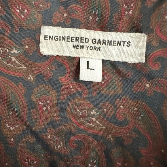 Engineered Garments Blazer Navy Marbled Cotton Notch Lapel Jacket Size Large - Picture 13 of 15